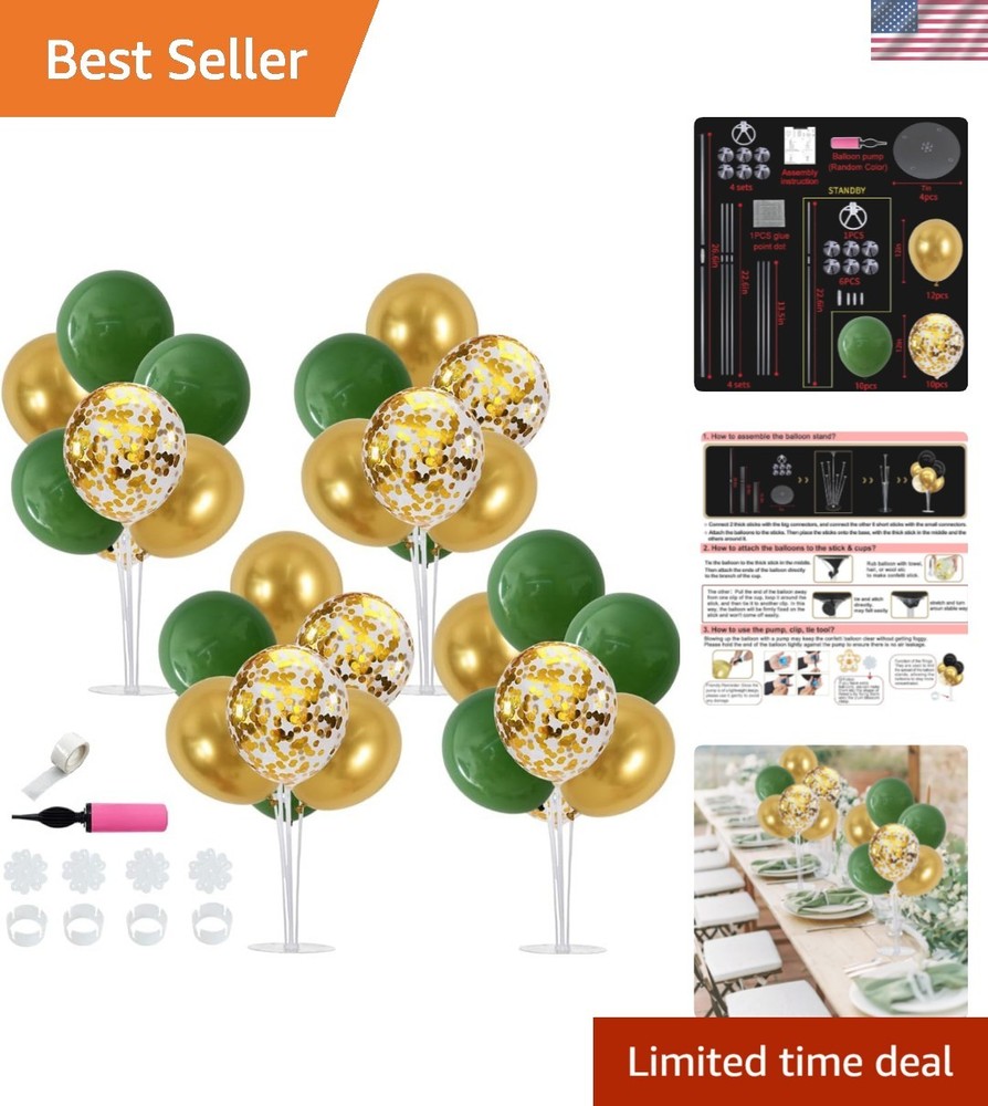 Sage Green and Gold Balloon Centerpieces for Table,Balloon Stand Centerpiece …