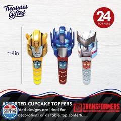 Treasures Gifted Officially Licensed Transformers Cake Decorations Set – (24)