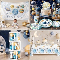 «First Trip Around The Sun» 1st Birthday Decorations Kit NEW