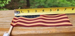 NEW! Tea Stained 4″ x 6″ American Flag on Wood Stick with Gold Top – 2/Pack USA