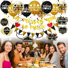 Welcome Home Decorations, 40Pcs ‘We Missed You so Much’ Banner Balloon Hanging S