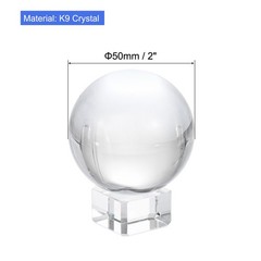 1Set 50mm/2″ K9 Crystal Ball Decorative Ball w Box and Crystal Stand Clear