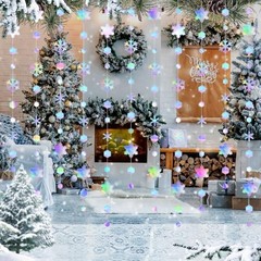 52 Ft Garland Decorations Kit, Holographic Twinkle Little Garlands Snowflake