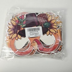 Set – 16 Fall Thanksgiving Paper Glasses Turkey Pumpkin Maple Leaves Photo Props