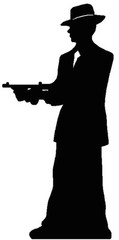 GANGSTER SILHOUETTE GANGSTERS & MOLLS CARDBOARD CUTOUT