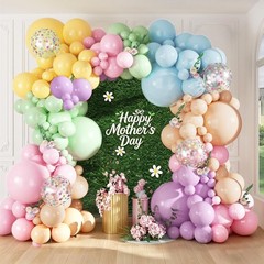 149Pcs Pastel Rainbow Pink Purple Yellow Orange Balloon Garland Kit Different…