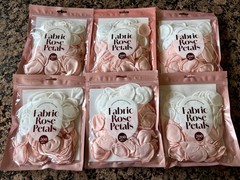 NEW 6 Packs 200 Count Fabric Rose Petals White Pink