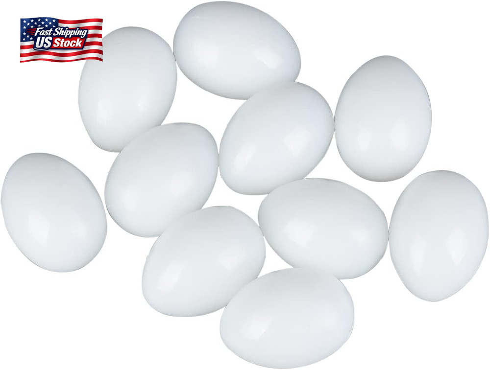 10Pcs Solid Parrot Plastic Fake Eggs Realistic, Simulated Fake Bird Eggs for Hat