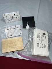 Graduation Party “She Believed She Could”Napkins, Advice For Grad BOX Cards LOT