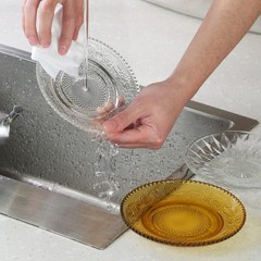 WHJY 6 Inch Clear Glass Plates 4 Pack Vintage Dinnerware Set 6 inches,