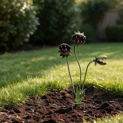 Rust Resistant Metal Flytrap For Sculpture for Outdoor Garden Yard Lawn Decor