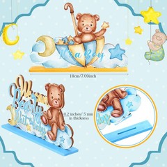 6 Pcs Bear Baby Shower Table Wooden Decorations Bear Centerpieces for Tables