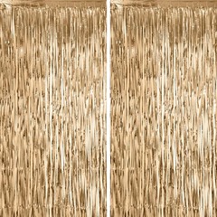 Voircoloria 2 Pack Champagne Foil Fringe Backdrop Curtains, Tinsel Streamers