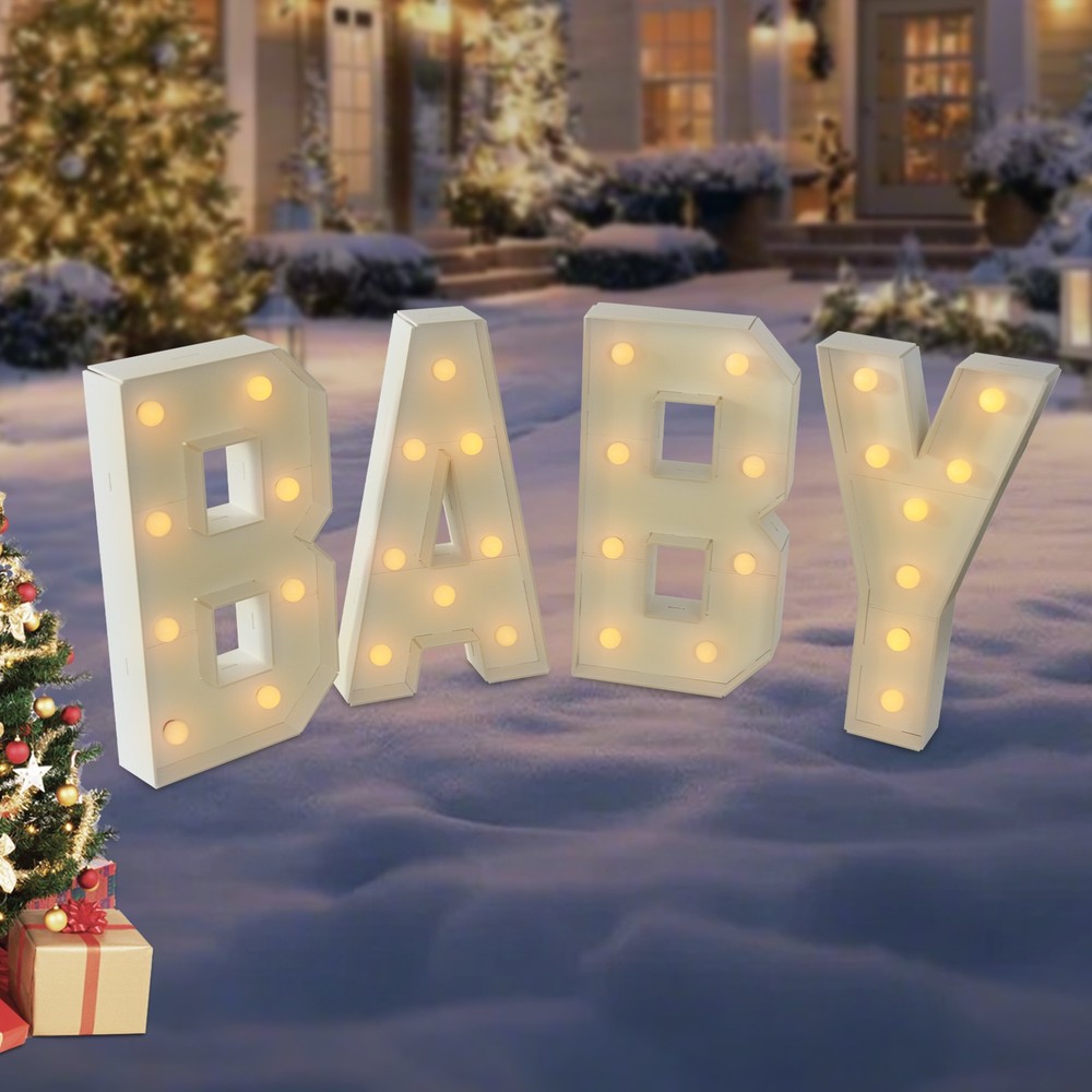 «BABY» Letter Light LED Light Up Letters for Baby Birthdays/Showers KT Board
