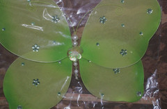 Decorative Nylon Butterfly Green Pearl Jeweled 18 x 15″ Decoration Fast Shipping