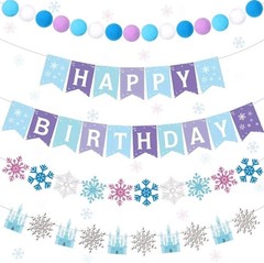 Fanfanwin 5 Pieces Snowflake Happy Decoration For Birthday, Christmas.