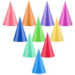 10 Pcs Mini Birthday Party Hats Multicolor Paper Cone Hats for Kids Girls Pet…