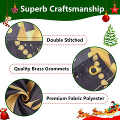 Extra Large Merry Christmas and Happy New Year Banner 72″ x 48″ New Year Backdro