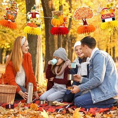 DTOFOOT 10Pcs Fall Table Decorations, Thanksgiving Honeycomb Centerpieces | A…