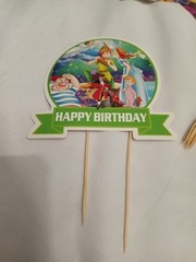 PETER PAN Happy Birthday Party Supplies Banner Cake Topper Cupcake Toppers