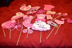 Baby Girl Shower Bundle- lanterns, banner, fans, napkins, table signs