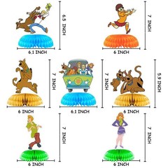 Scooby Honeycomb Centerpieces 3D Table Decorations Party Supplies