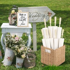 24 Pack Paper Umbrellas for Weddings 23.6 Inch White Paper Parasols for Guest…