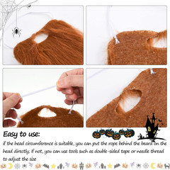 10 Pcs Fake Beards Costume Old Man Mustache Costume for Jesus Beard Halloween Fu