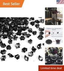 Luxurious 150PCS Black Fake Ice Rocks – Versatile Table Scatter & Craft Gems