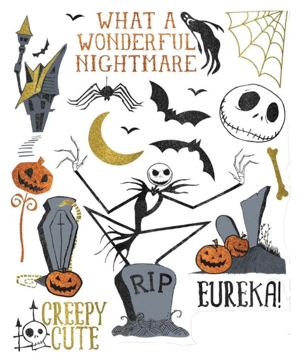 NIGHTMARE BEFORE CHRISTMAS WINDOW CLINGS Halloween Party Decoration Skeleton