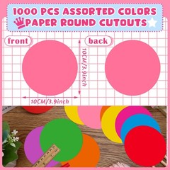 720 PCS Round Cutouts Assorted Color Die Cuts DIY Paper Craft Back To School