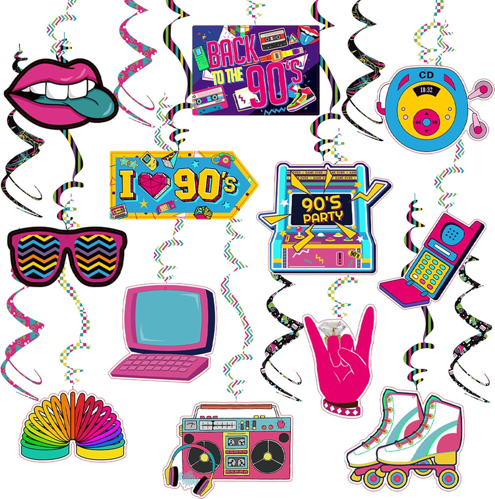 90s Theme Party Decorations Throwback 90’s Party Colorful 1990s Hip Hop Birthday