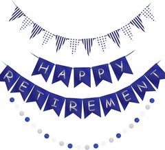 Lightweight Blue Silver Retirement Party Banner – Perfect for Celebrations