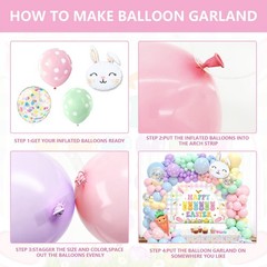 138pcs Easter Balloon Arch Kit Happy Easter Colorful Party Decoration Rainbow…