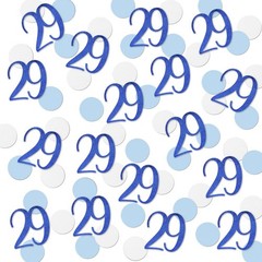 Blue Glitter 29 Confetti 200 PCS 29th Birthday Number Table Decor