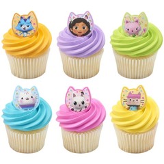 DreamWorks Gabby’s Dollhouse Rings, 72 Cupcake Decorations Featuring Gabby, P…
