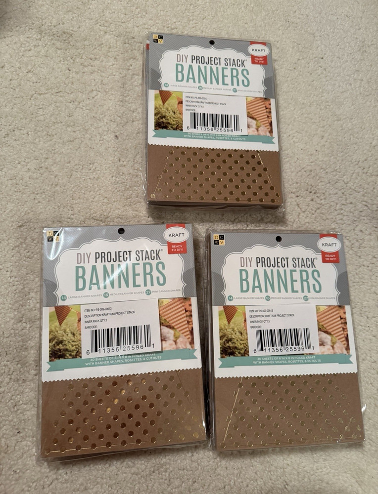 DIY Project Stack Banners Kraft Paper Banner Kit Lot