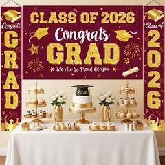 Graduation Decorations Class of 2026 – Maroon and Gold Graduation Party Suppl…
