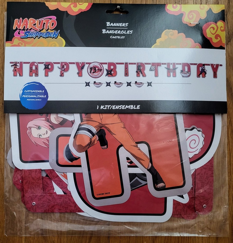 Naruto Shippuden HAPPY BIRTHDAY Banner New Party Customizable