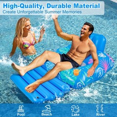 Inflatable Pool Lounger Float, Heavy Duty Pool Floats for Adults with Innovat…