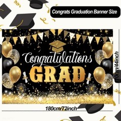 Congrats Grad Banner Congratulations Banner Xtra Large Size 72×44 Inch Grad New