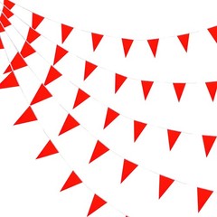 100 Feet Red Blank Pennant Banners Flags String Hanging DIY Triangle Bunting Fla