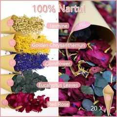 Dried Roses Eucalyptus Leaves Mix Petals 20 Cups Biodegradable Confetti