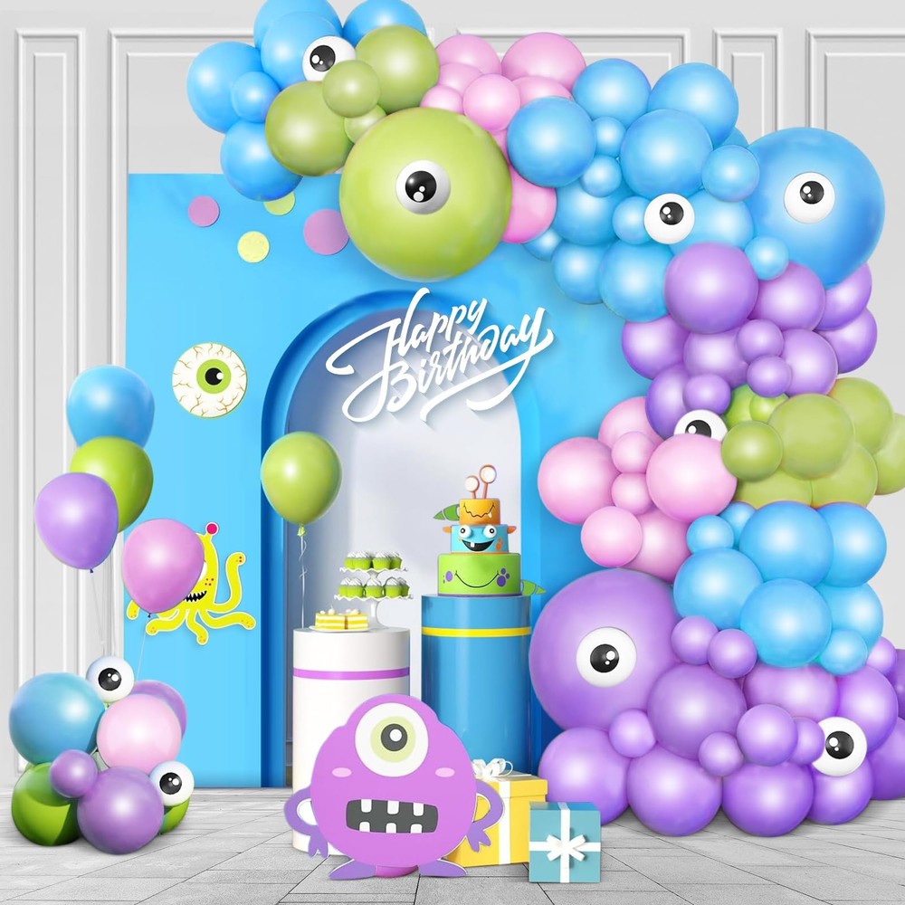 Monster Balloons Arch Garland Kit, Monster Cartoon Inc Balloons Party Decorat…