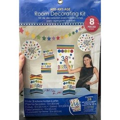 Happy Birthday Add Any Age Room Decorating Kit Multicolored 1 Kit Per Package