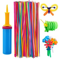 100 Pcs 260 Balloons Kit with Pump – Kids Premium Latex Twisting Long Balloon…