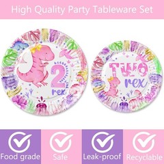 Watercolor Dinosaur Disposable Party Tableware (Plates, Cups, Napkins, Forks)