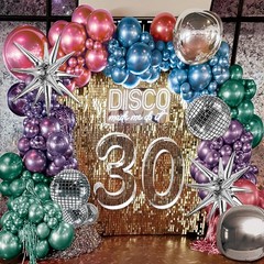 520PCS Metallic Balloon Garland Arch Kit with Chrome Blue Red Purple Silver a…