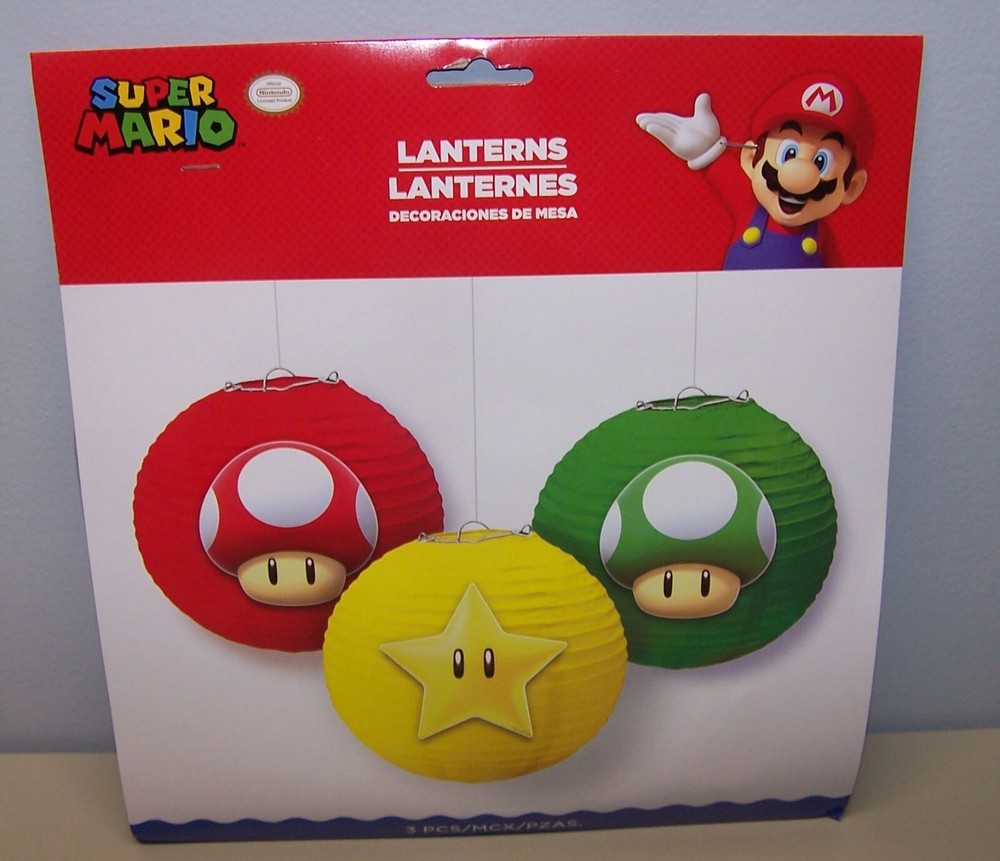 SUPER MARIO BROTHERS HANGING PAPER LANTERNS (3)~ Birthday Party Decoration