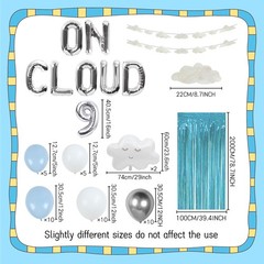 Luxury Sliver On Cloud 9 Balloons On Cloud 9 Birthday Decoration Nine Years O…